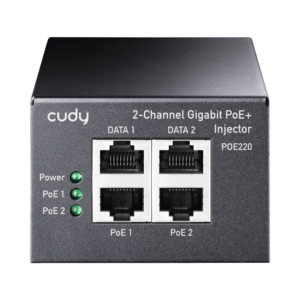Cudy POE220 AC/DC 30W Gigabit 2 PoE+/PoE  Enjektör Metal Switch